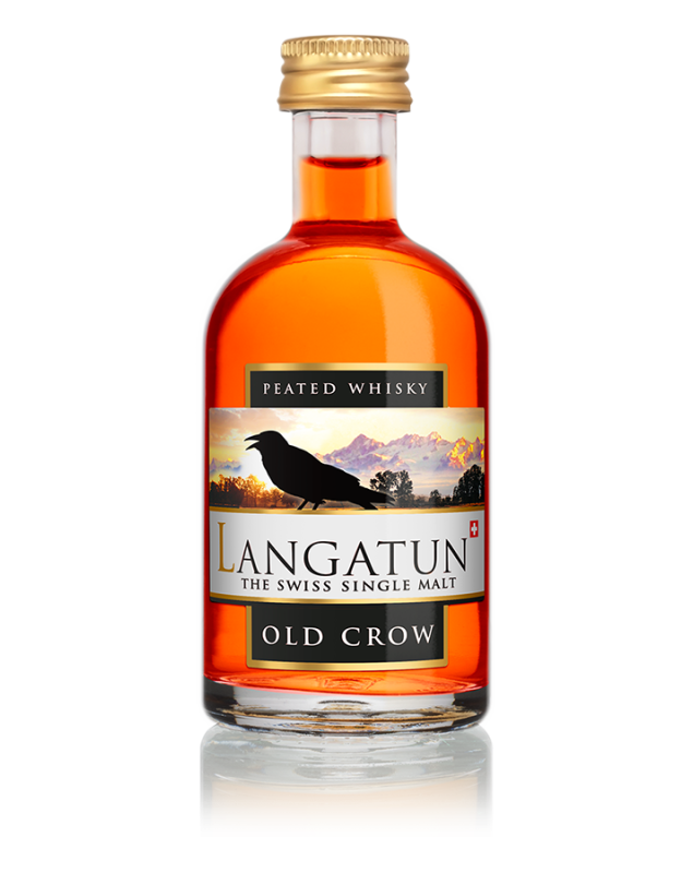 Langatun - Old Crow - Peated Single Malt Whisky - Miniature - 46% - 5cl