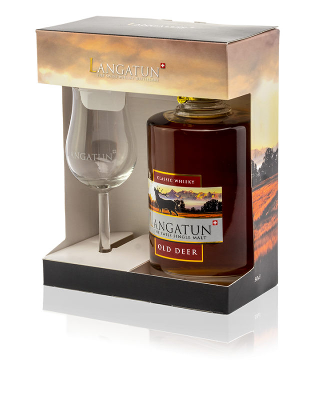 Langatun - Old Deer - Single Malt Whisky - With Glass - 46% - 50cl