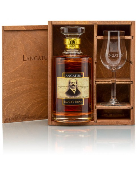 Langatun - Jacob's Dram - Single Malt Whisky - in Wooden Box with Glass - 49.12% - 50cl