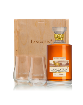Langatun - Old Deer - Single Malt Whisky - in Wooden Box with two Glasses - 46% - 50cl