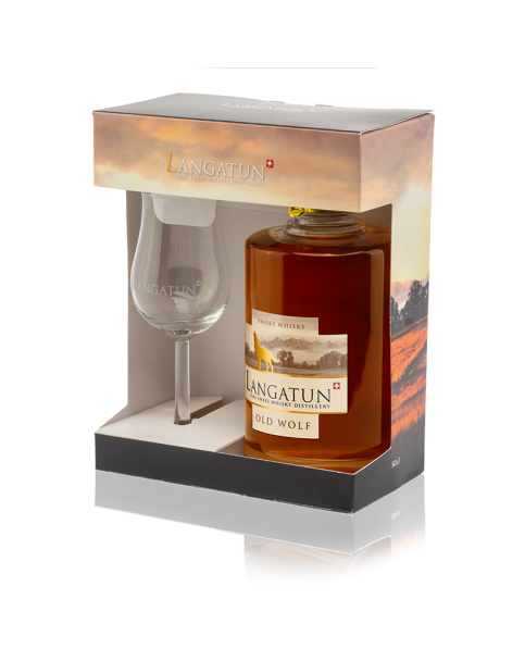 Langatun - Old Wolf - Single Malt Whisky - With Glass - 46% - 50cl